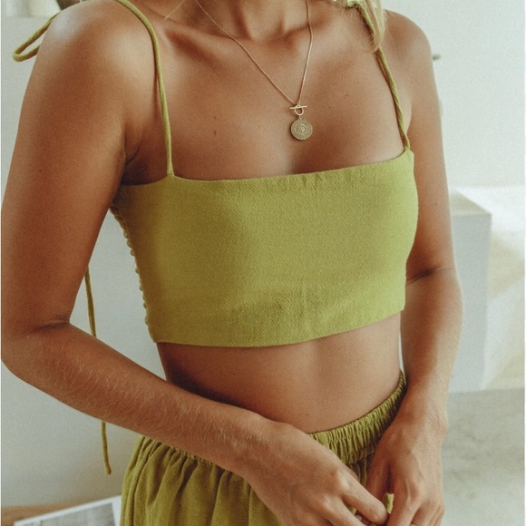 Mirah maja Tops - Mirah Maja Orchid tie top pistachio large